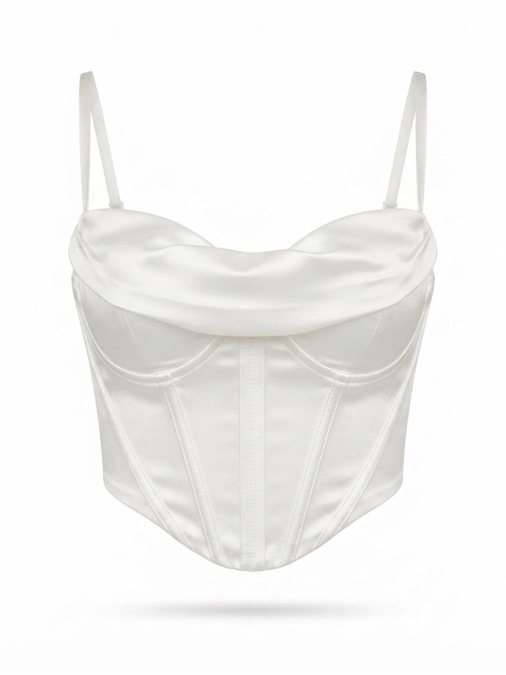 White Satin Corset Cami Top